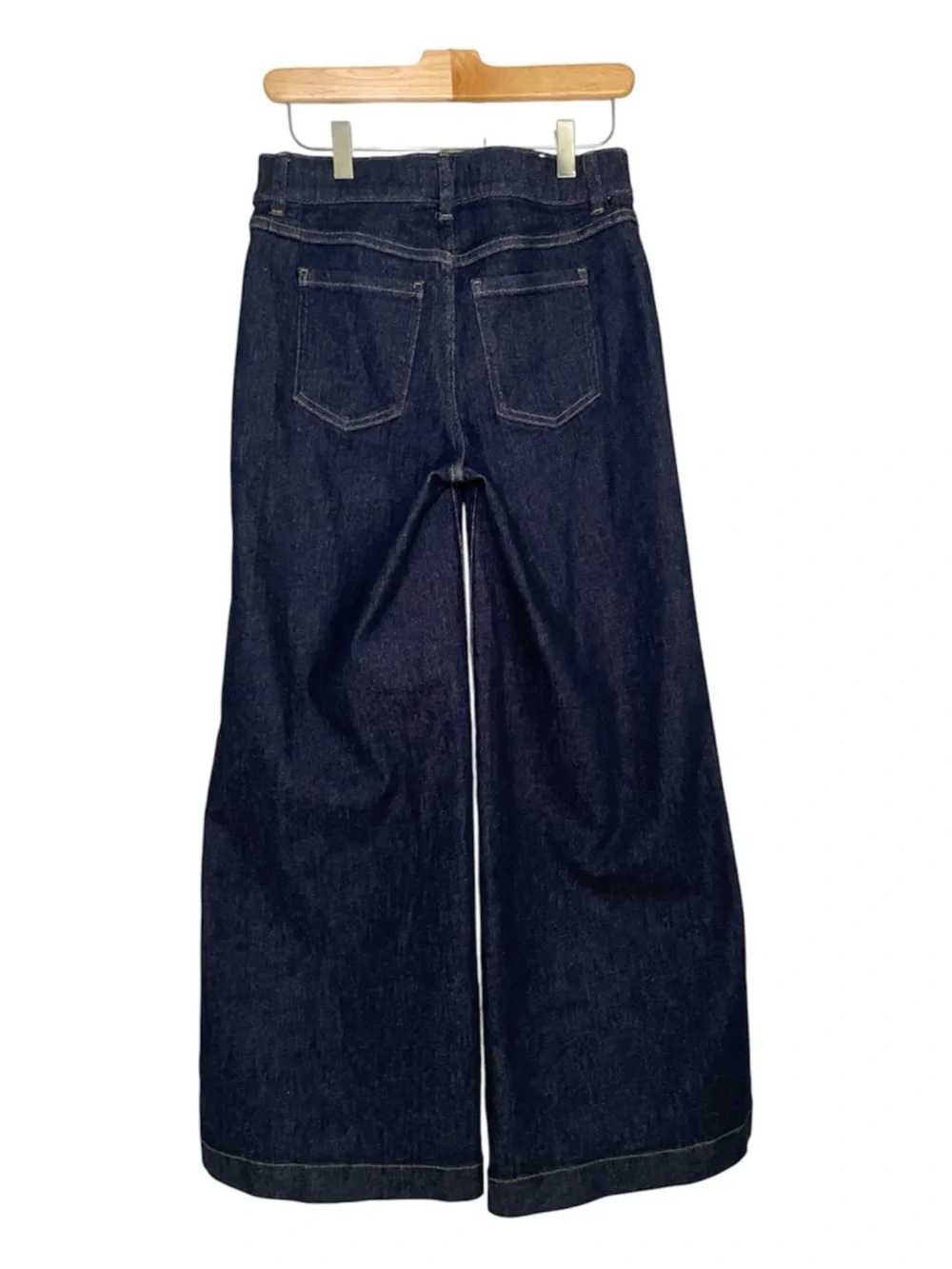 NWOT SPANXshape® EveryWear Pull-On Wide Leg Denim Jeans Raw Indigo Small